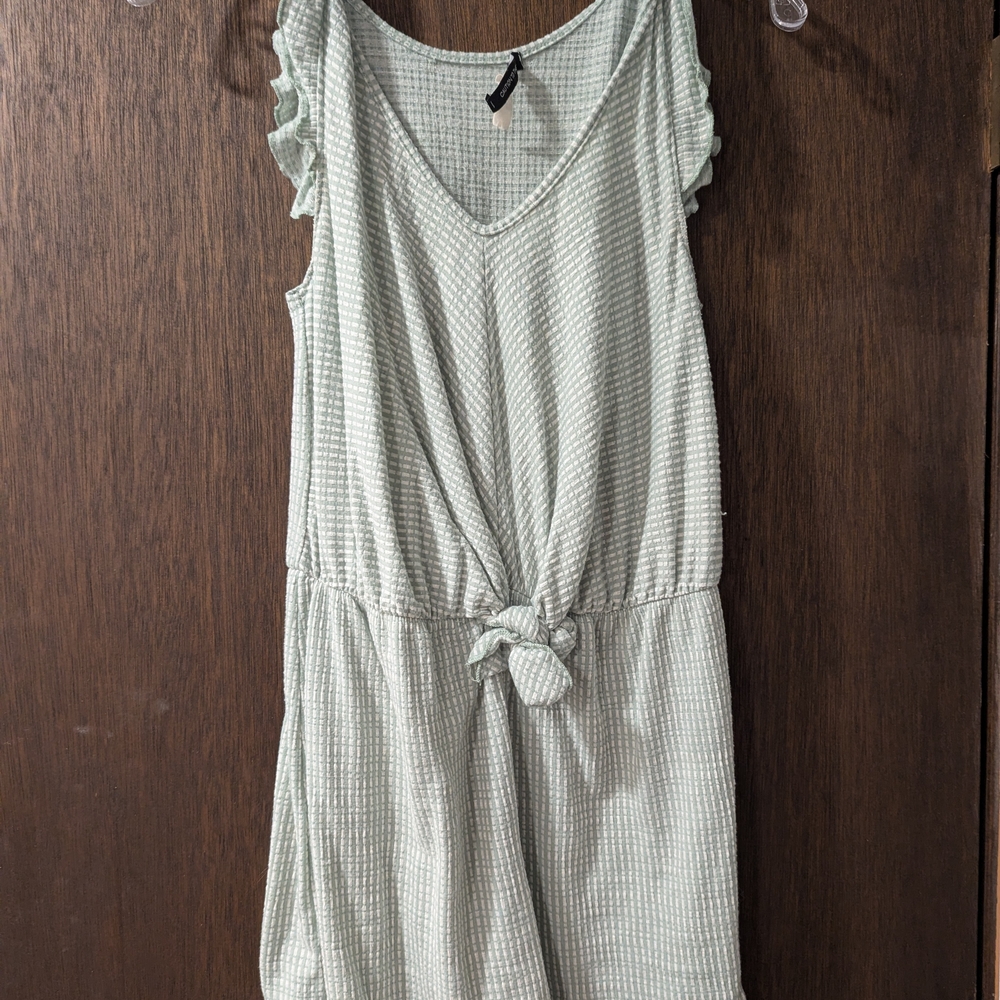 Caution To The Wind Light Green Gingham Mini Dress